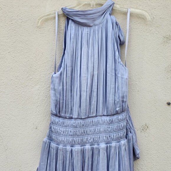 BCBGMAXAZRIA Xenia Halter Maxi Dress In Xenon Blue - Picture 5 of 9